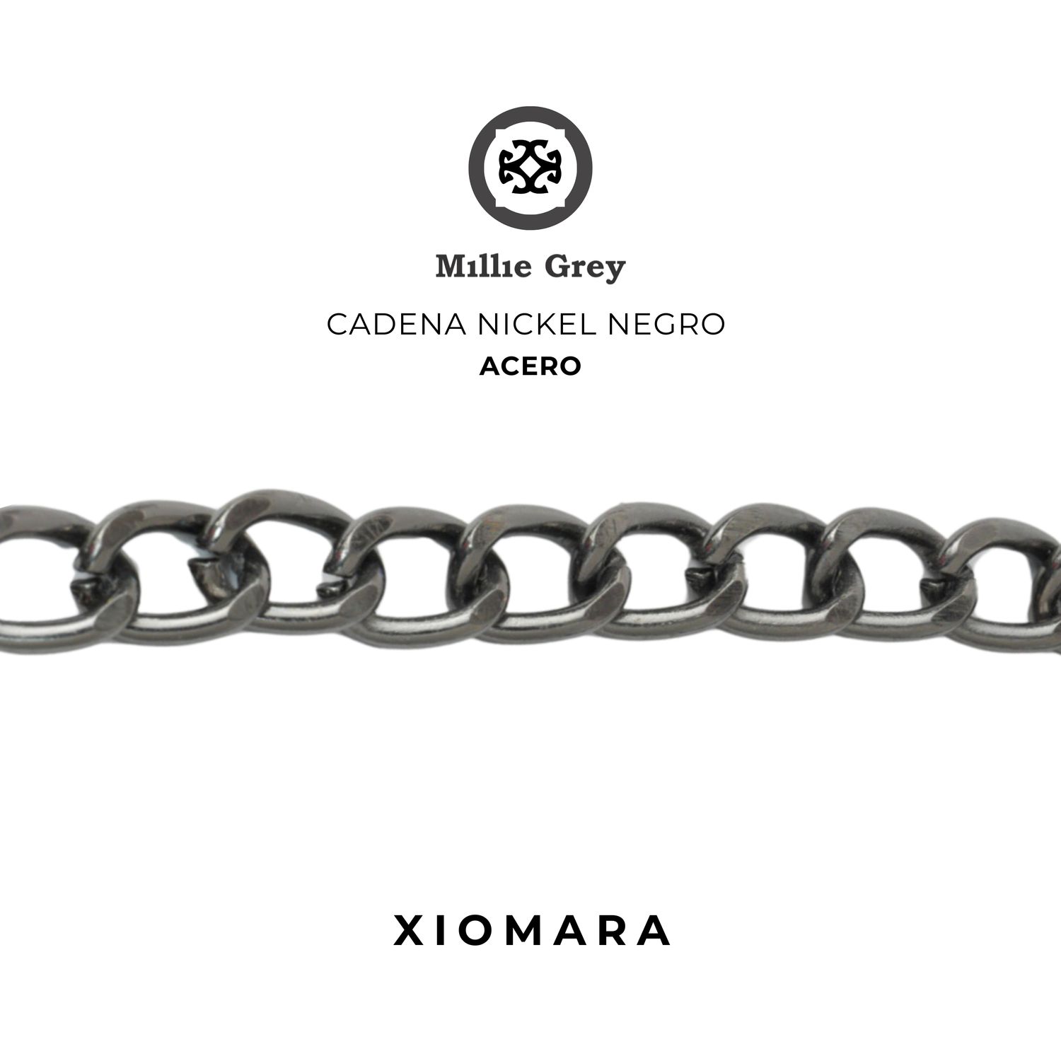 ​Cadena metálica para bolsos nickel negro - Xiomara precio x unidad