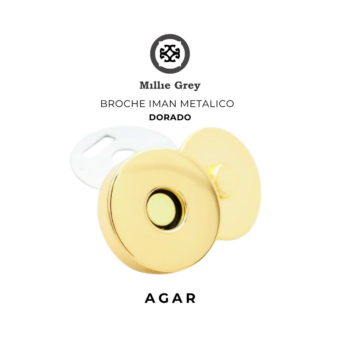AGAR BROCHE IMAN METALICO GOLDEN   Precio x unidad