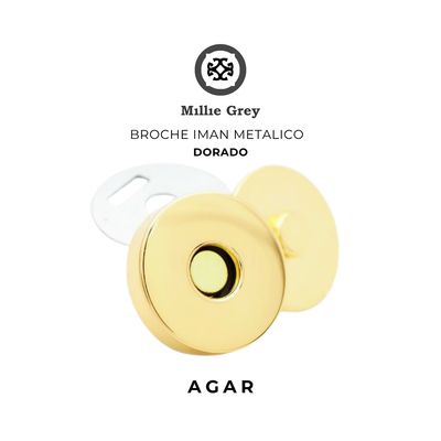 AGAR BROCHE IMAN METALICO GOLDEN   Precio x unidad
