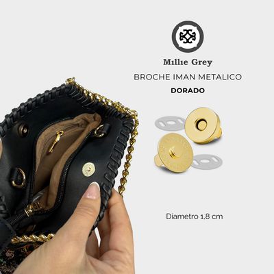 AGAR BROCHE IMAN METALICO GOLDEN   Precio x unidad