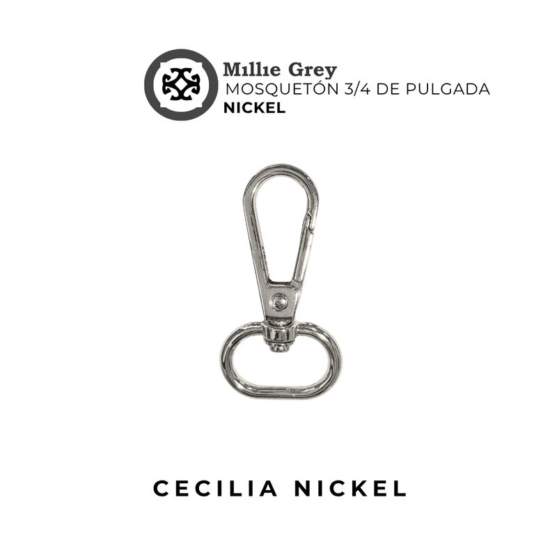 Mosqueton Niquel 3/4 de pulgada (2 cm)​ - Cecilia . .    precio x unidad