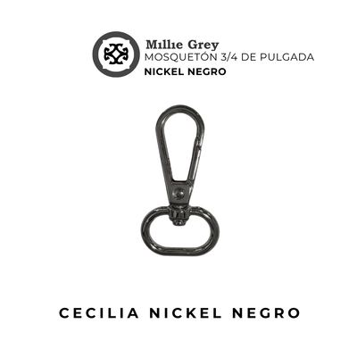 Mosqueton Negro 3/4 de pulgada (2 cm)​ - Cecilia . .    precio x unidad