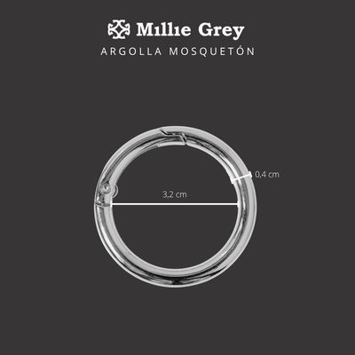 ARGOLLA MOSQUETON 1&quot; 1/4 NICKEL  (32mm)    precio x unidad