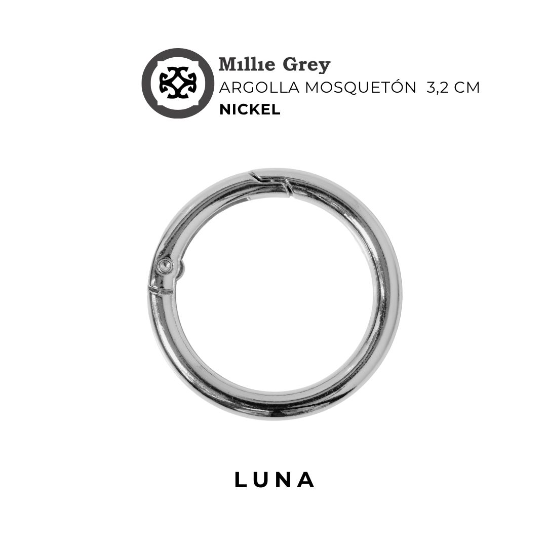 ARGOLLA MOSQUETON 1&quot; 1/4 NICKEL  (32mm)    precio x unidad