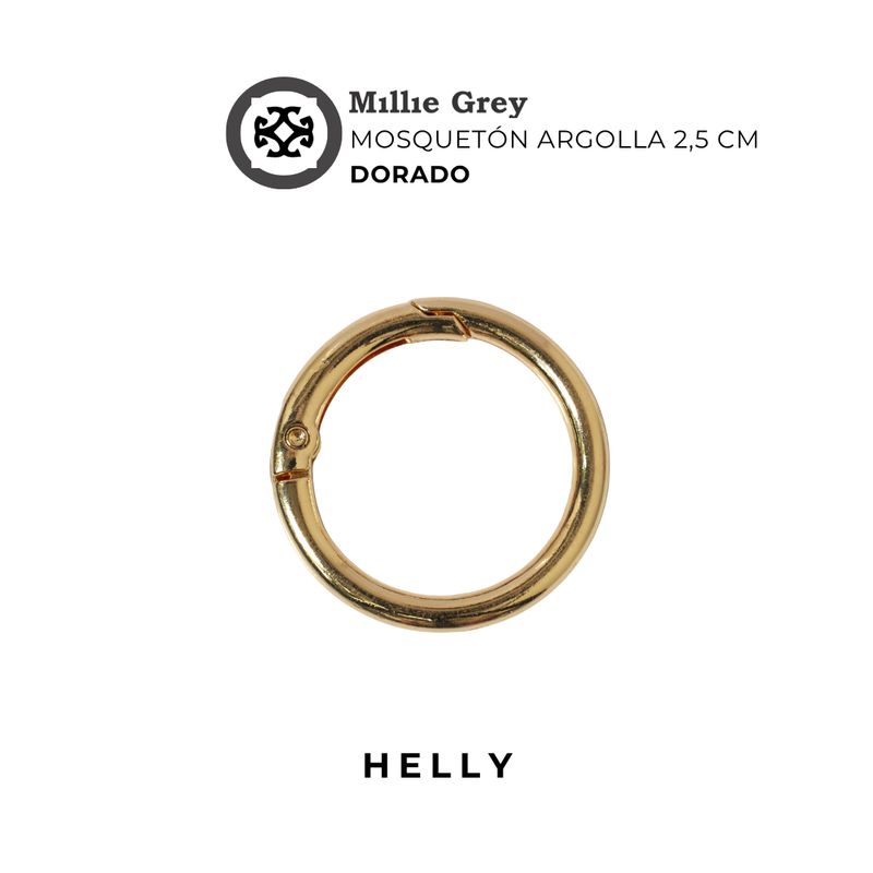 ARGOLLA MOSQUETON 1&quot; DORADO        precio x unidad