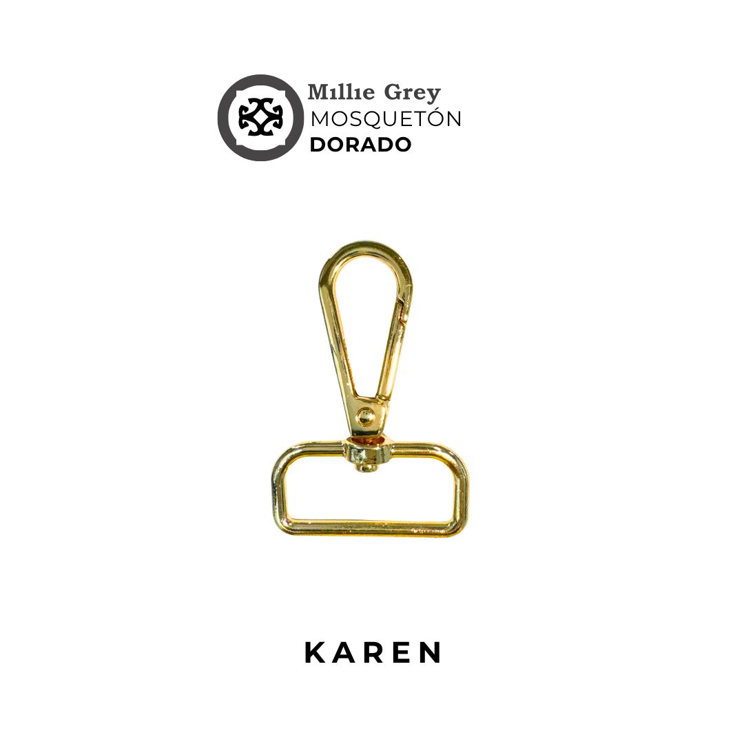 Mosqueton Dorado  de pulgada (2,5 cm) - Karen   precio x unidad