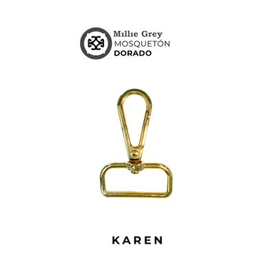 Mosqueton Dorado  de pulgada (2,5 cm) - Karen   precio x unidad