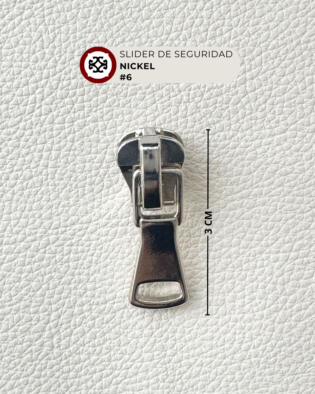 Slider de seguridad #6 nylon - niquel