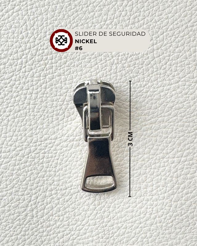 Slider de seguridad #6 nylon - niquel