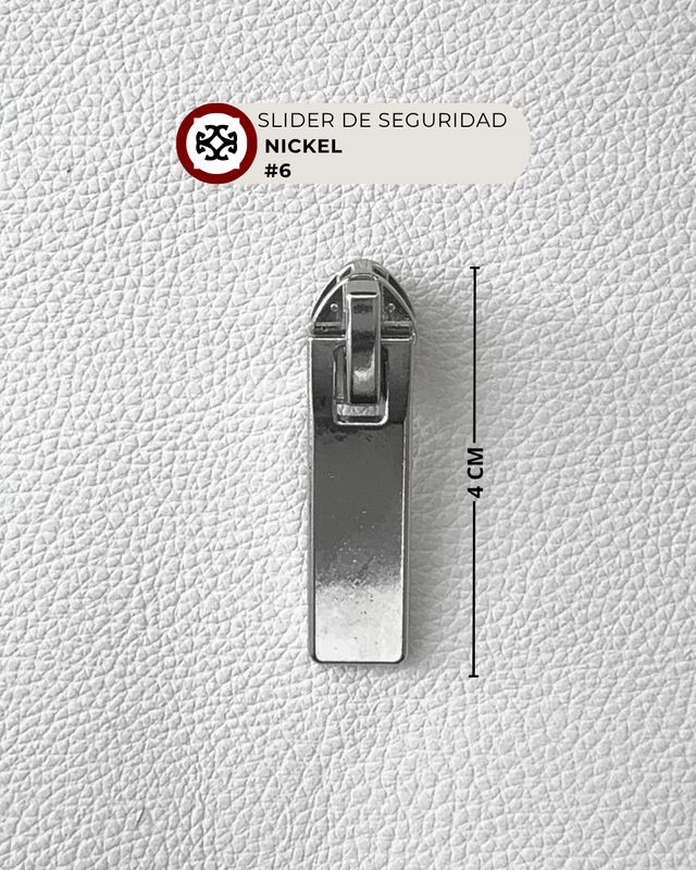 Slider de seguridad #6 nylon - niquel