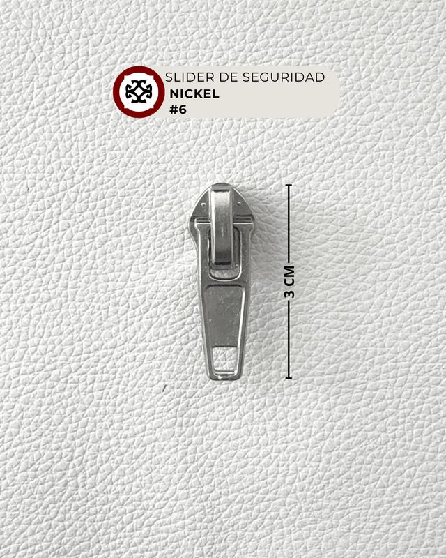 Slider de seguridad #6 nylon - niquel