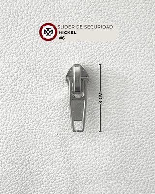Slider de seguridad #6 nylon - niquel