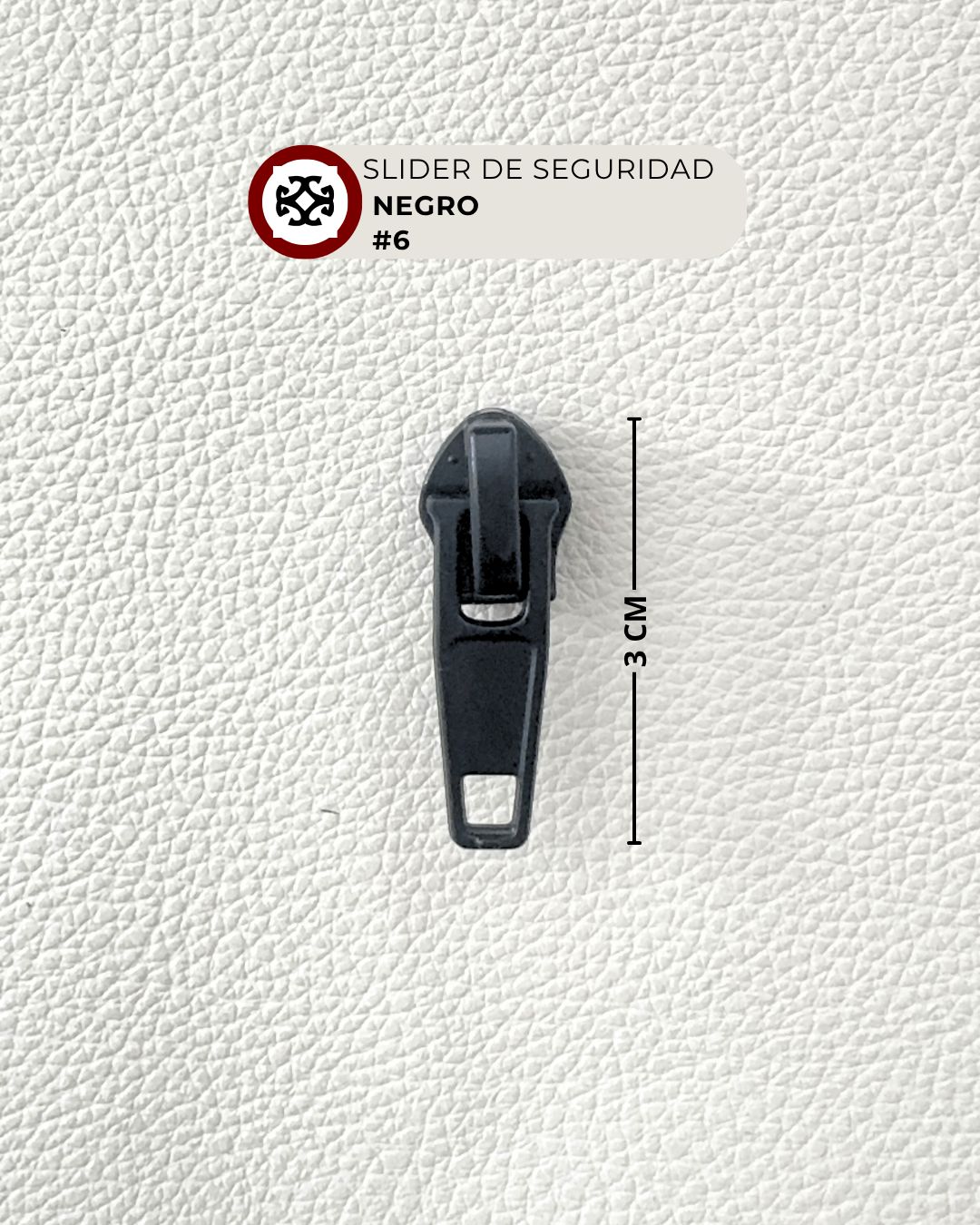 Slider de seguridad #6 nylon - negro