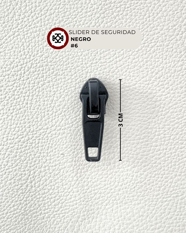Slider de seguridad #6 nylon - negro