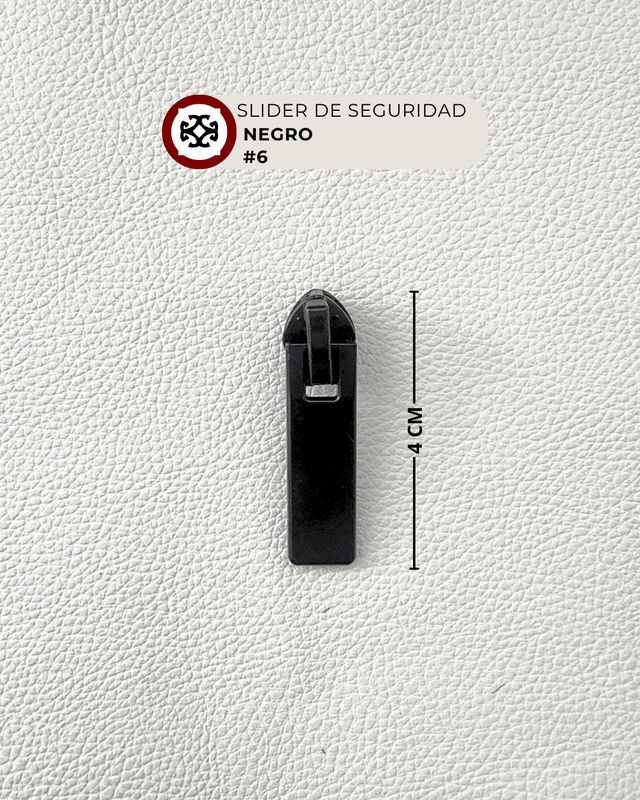 Slider de seguridad #6 nylon - negro
