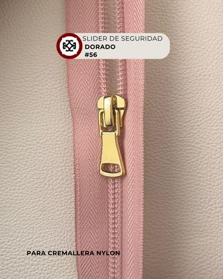 Slider de seguridad #6 nylon - dorado