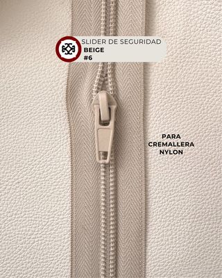 Slider de seguridad #6 nylon - beige