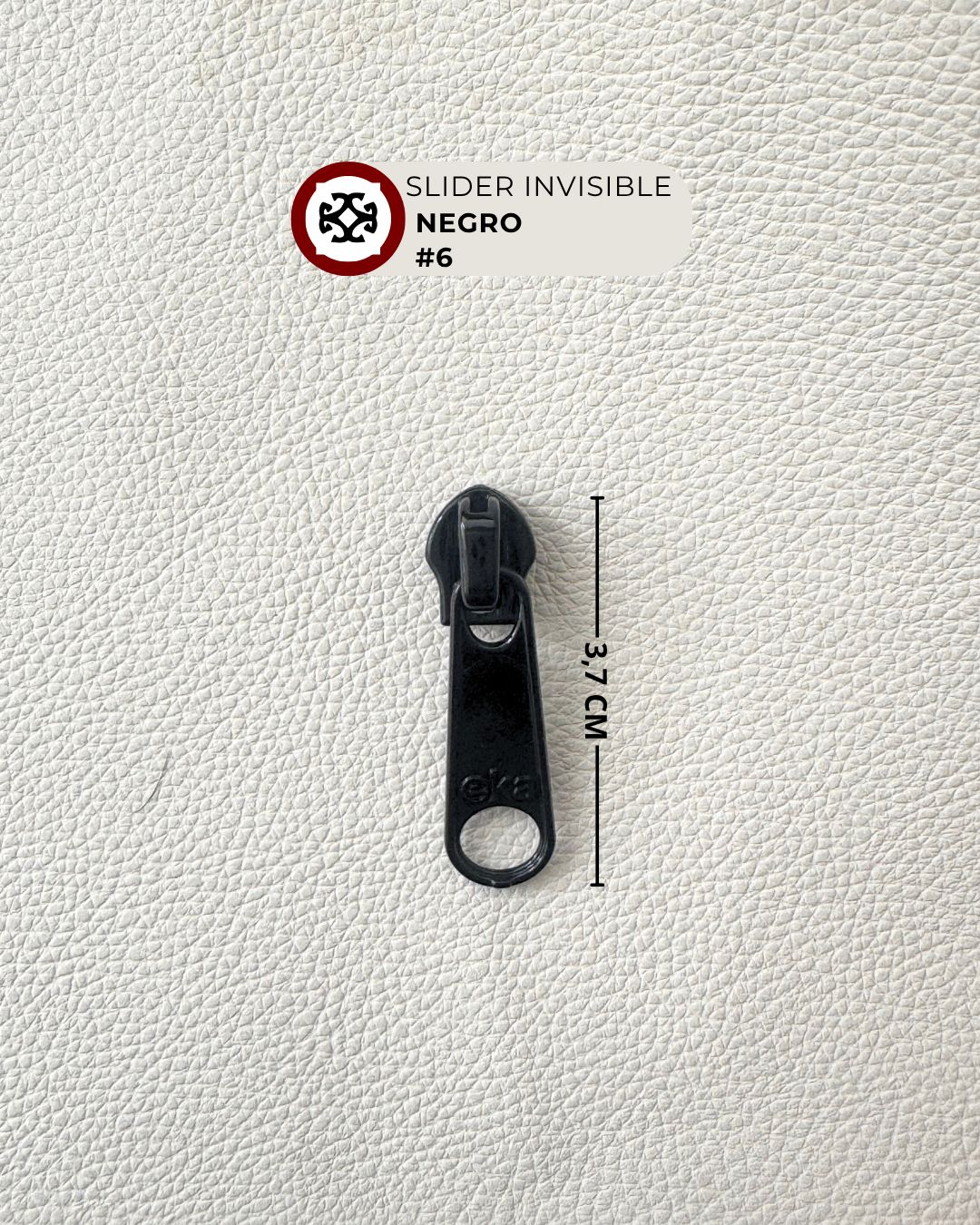 Slider invisible # 6 nylon - negro