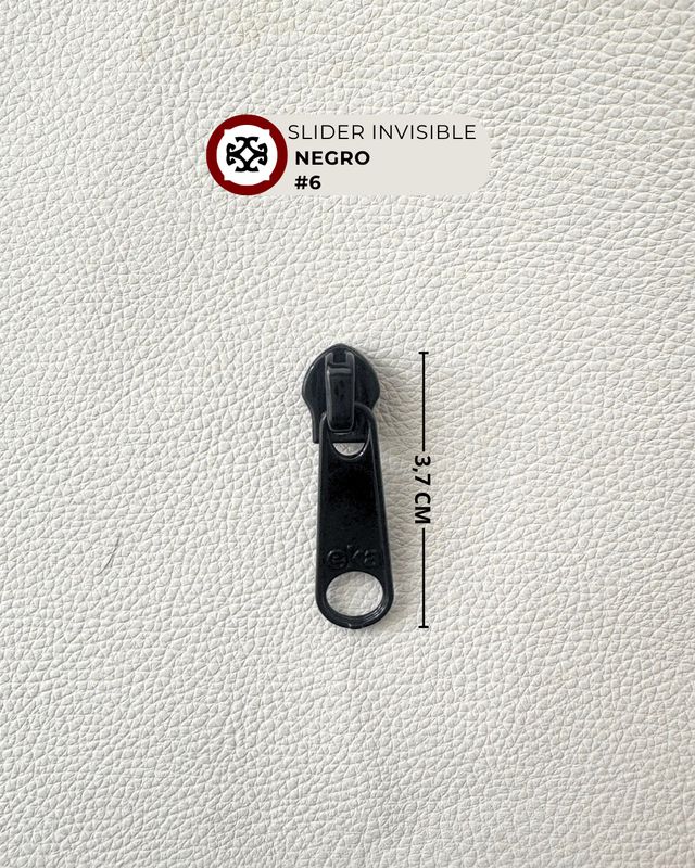 Slider invisible # 6 nylon - negro