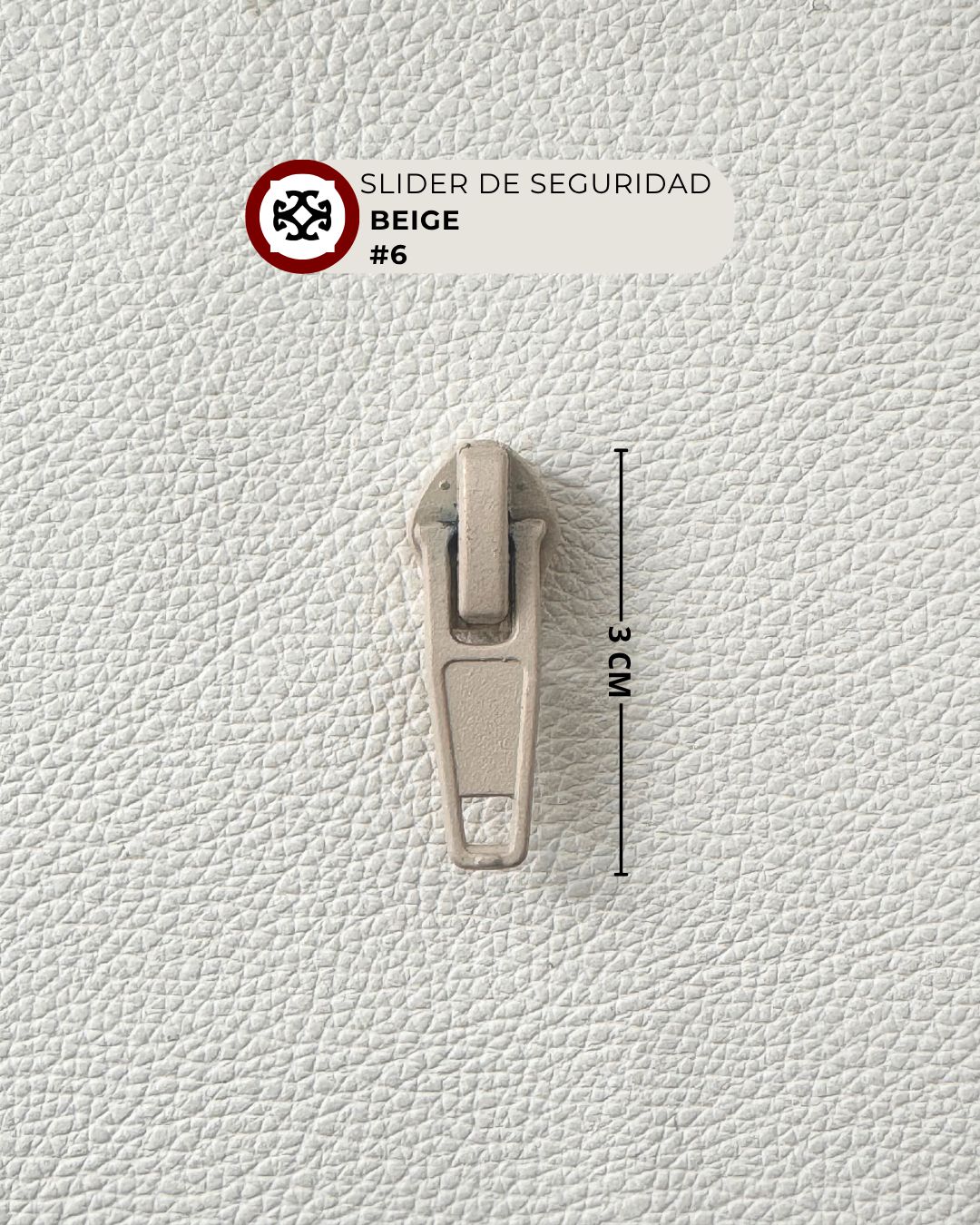 Slider de seguridad #6 nylon - beige