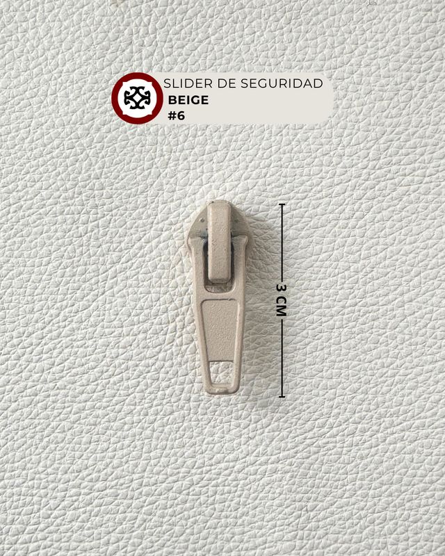 Slider de seguridad #6 nylon - beige