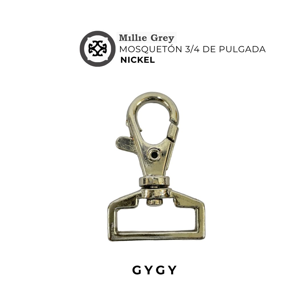 Mosqueton Niquel 3/4 de pulgada (2 cm)​ - Gygy . .    precio x unidad