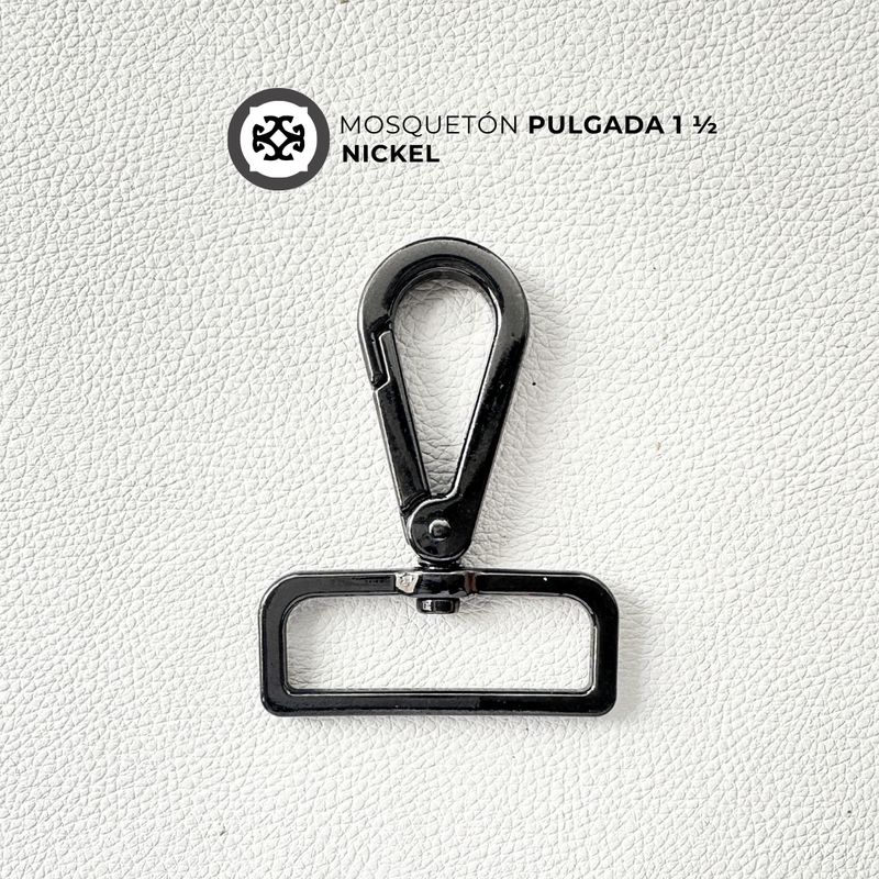Mosqueton niquel negro 1 pulgada 1/2  (4 cm) - precio x unidad