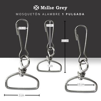 Mosqueton Alambre Niquel de 1 pulgada (2,5 cm)​ - precio x unidad