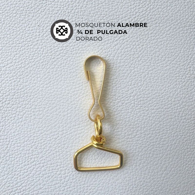 Mosqueton Alambre Dorado de 3/4 de pulgada (2 cm)​ - precio x unidad