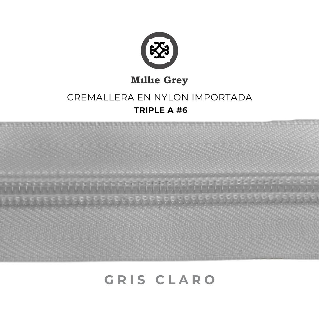 Cremallera #6 Gris C precio x metro