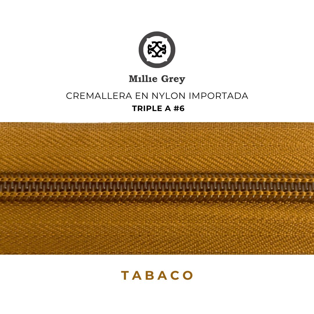 Cremallera #6 Tabaco precio x metro