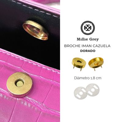 BROCHE IMAN CAZUELA GOLDEN 18*4    precio x unidad