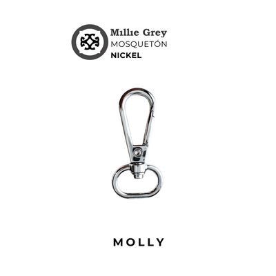 Mosquetón plateado 5/8 de pulgada (1.5 cm) - Molly  precio x unidad