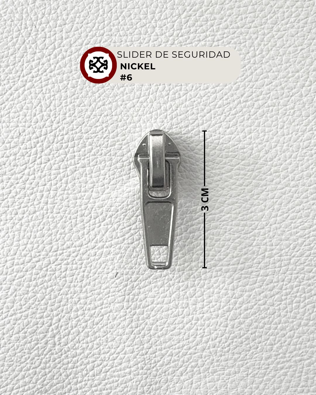Slider de seguridad #6 nylon - niquel