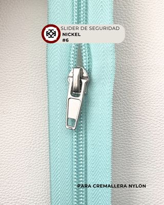 Slider de seguridad #6 nylon - niquel