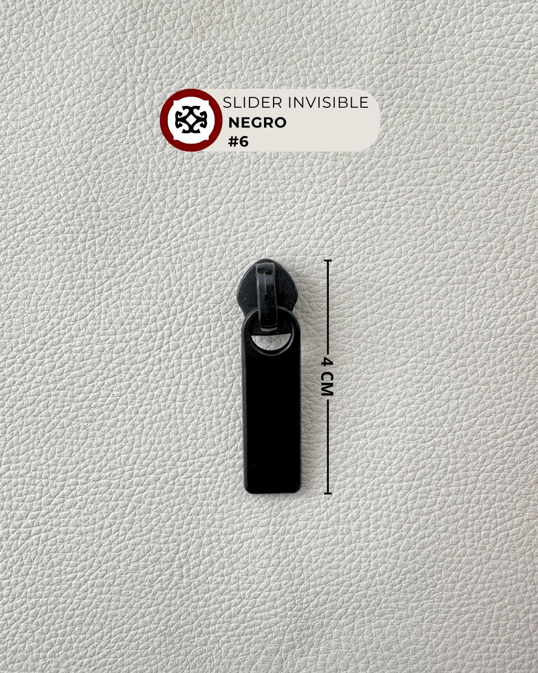 Slider invisible # 6 nylon-negro