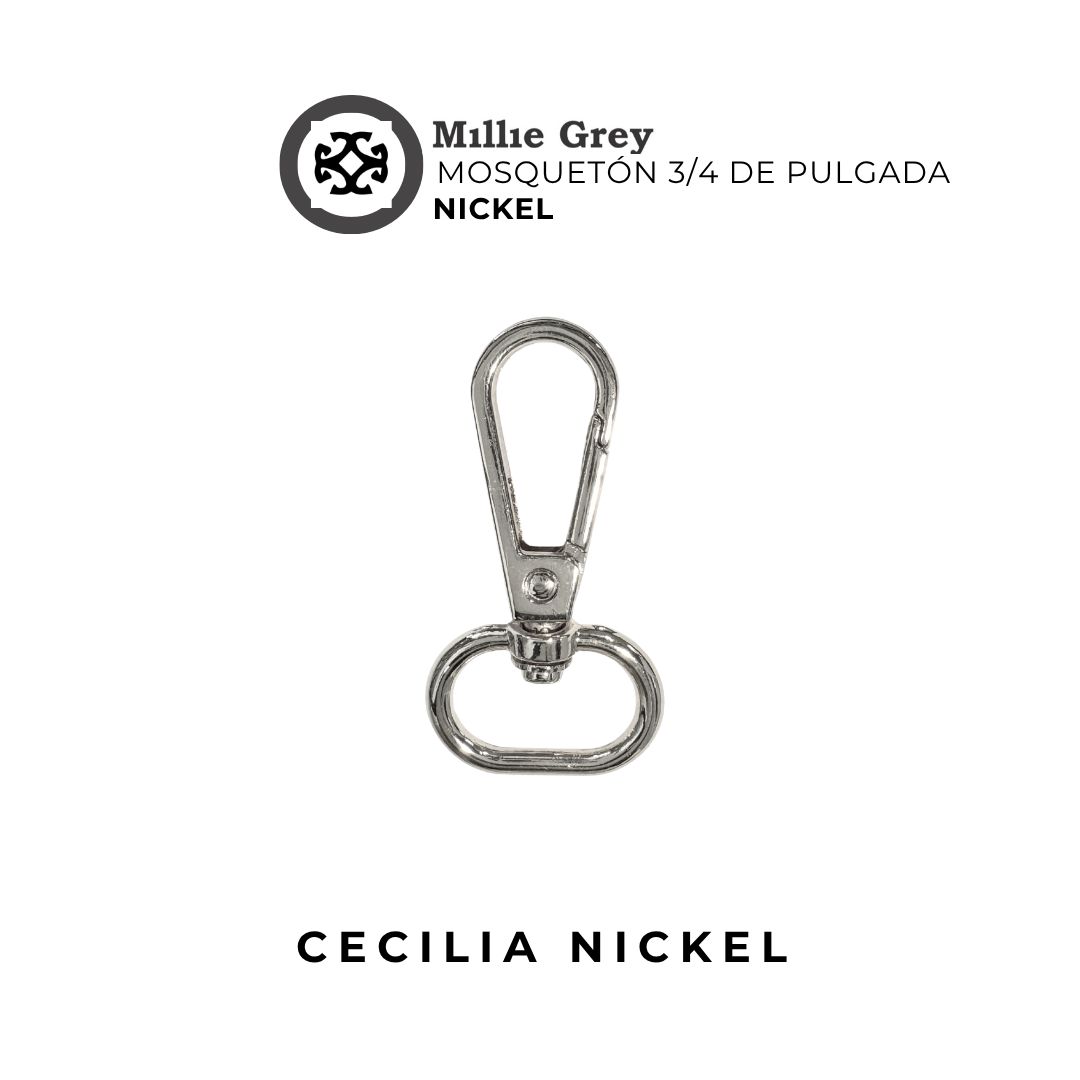 Mosqueton Niquel 3/4 de pulgada (2 cm)​ - Cecilia . .    precio x unidad
