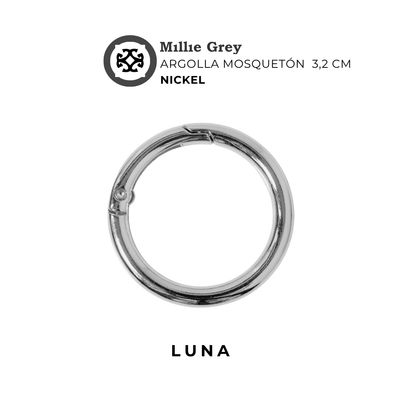 ARGOLLA MOSQUETON 1" 1/4 NICKEL  (32mm)    precio x unidad
