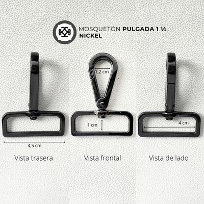 Mosqueton niquel negro 1 pulgada 1/2  (4 cm) - precio x unidad