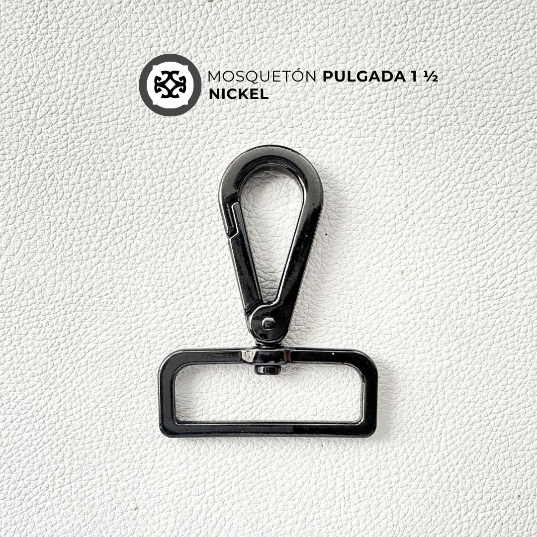 Mosqueton niquel negro 1 pulgada 1/2  (4 cm) - precio x unidad