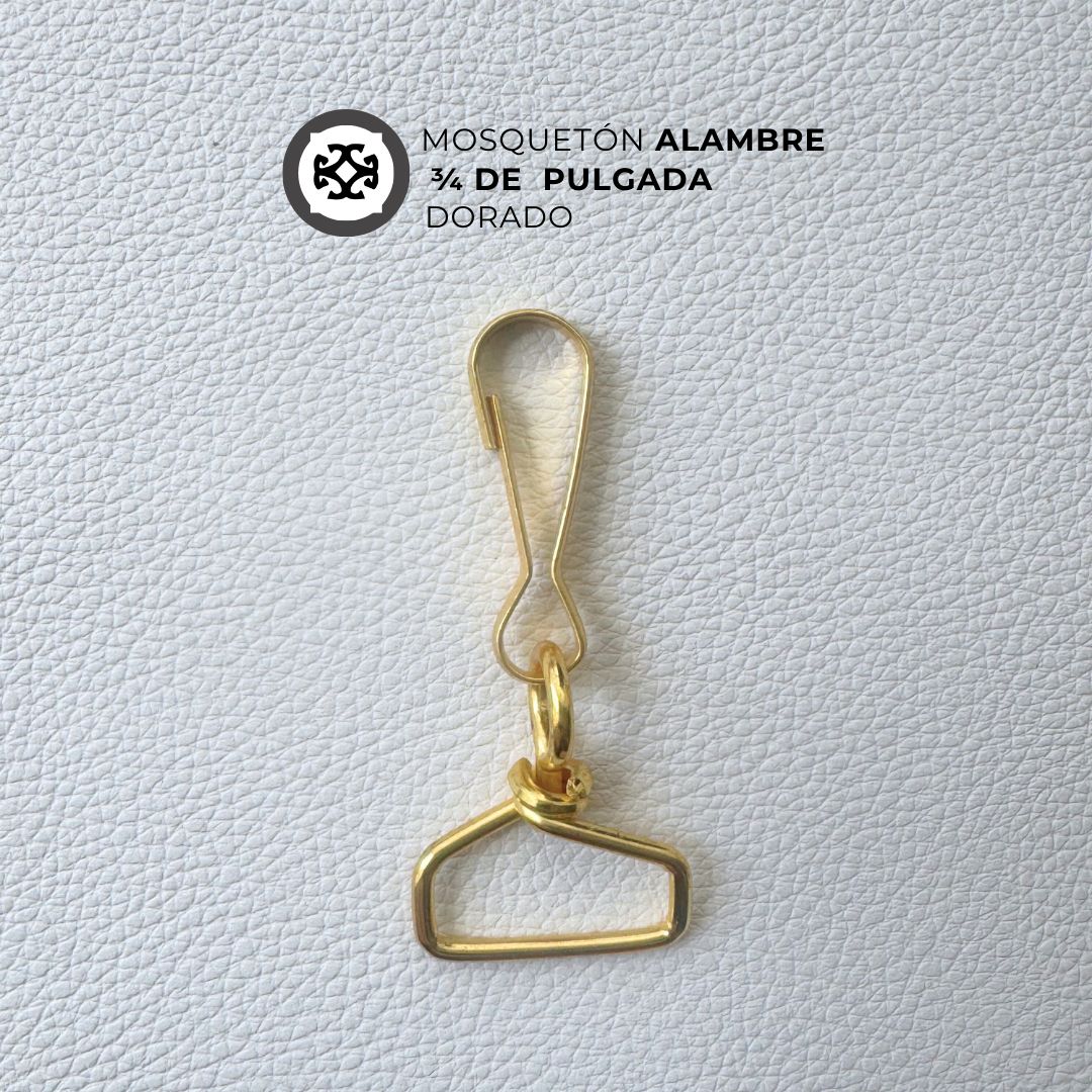 Mosqueton Alambre Dorado de 3/4 de pulgada (2 cm)​ - precio x unidad