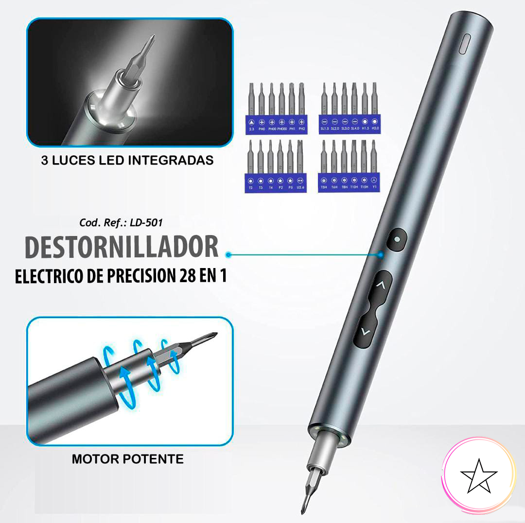 Destornillador eléctrico de presición 28 en 1