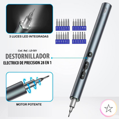 Destornillador eléctrico de presición 28 en 1