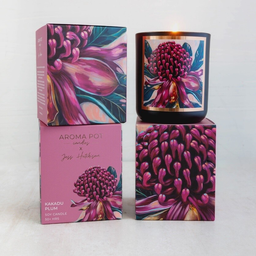 Australian artist soy candle | Kakadu plum | 50+hrs