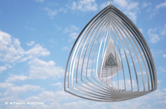 Curved Triangle Premium Wind Spinner - 30cm