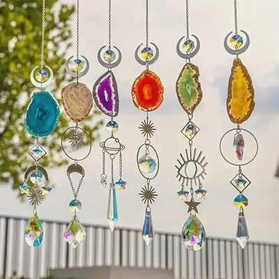 Agate crystal sun catcher