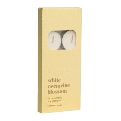 WHITE NECTARINE BLOSSOM TEALIGHTS