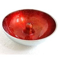 Aluminium Incense Dish Orange With Glitter