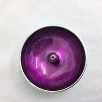 Aluminium Incense Dish Purple With Glitter