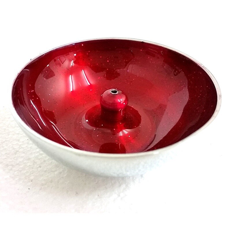 Aluminium Incense Dish Red With Glitter